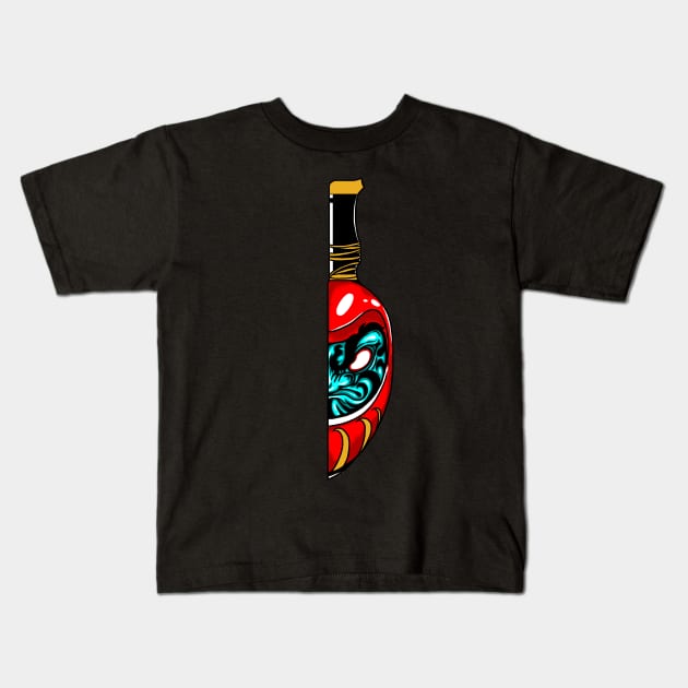 Daruma Knife Kids T-Shirt by JONHD